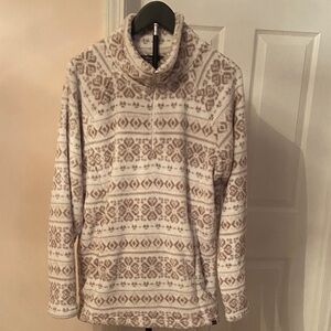 Eddie Bauer Soft Cream and Brown Sweater